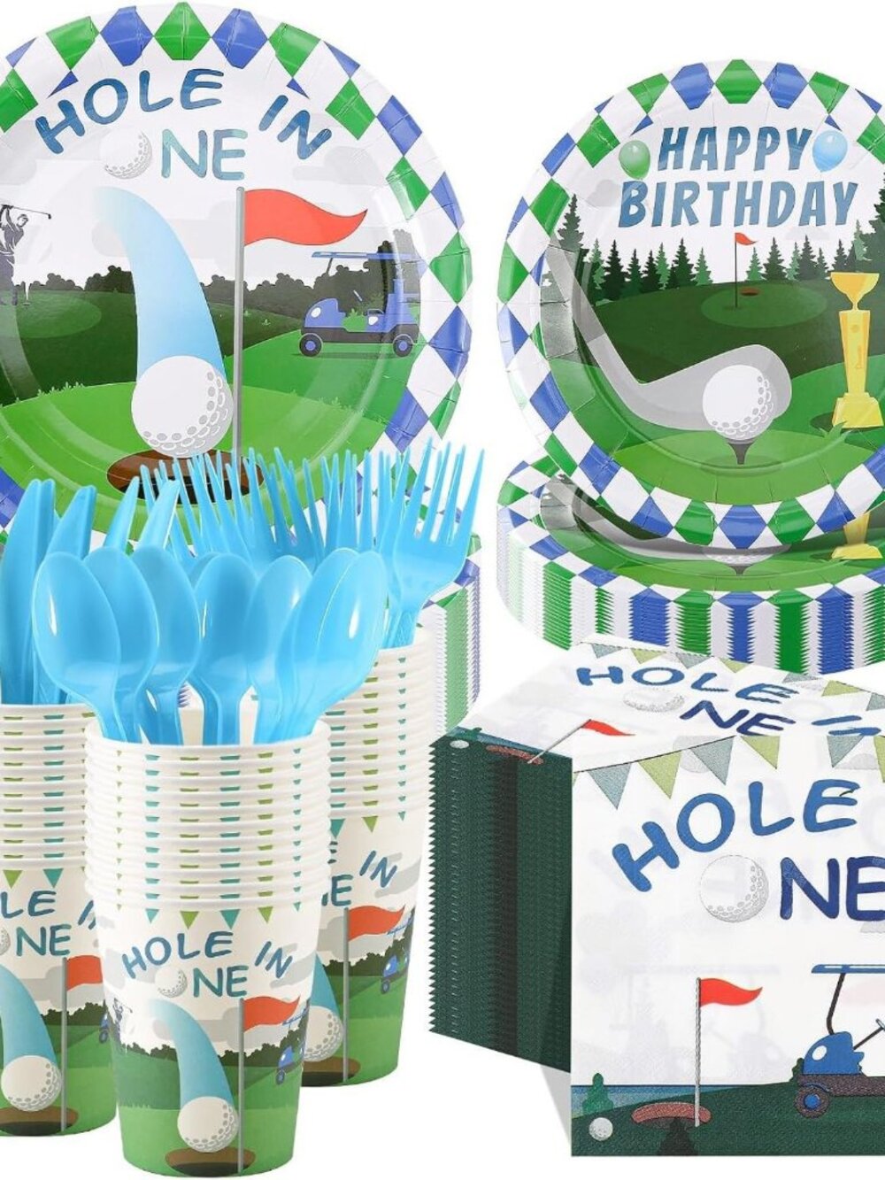 Golf Party Decorations, 175pcs Golf Birthday Decorations Include Hole In One Pla